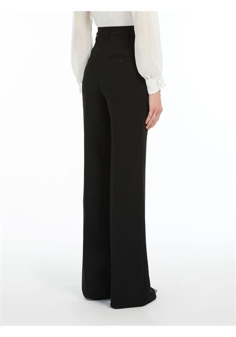 Max Mara Studio Pantalone a Zampa Alabama in Cady Nero Donna Max Mara Studio | Pantaloni | 2626136065600001